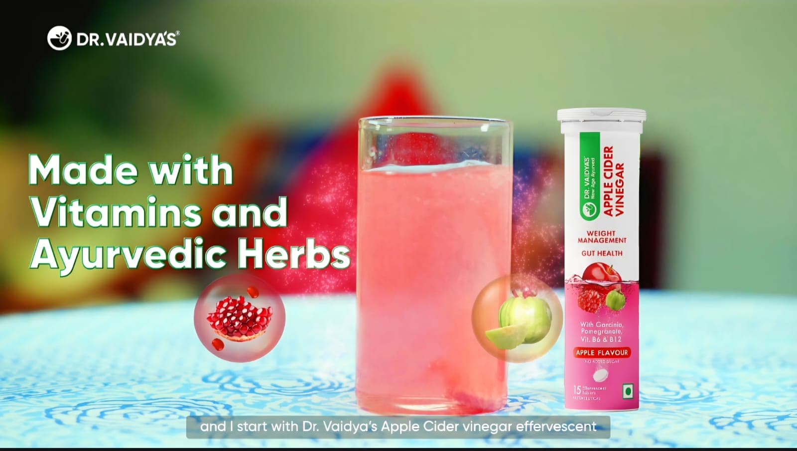 Dr. Vaidya's apple cider vinegar ad frame
