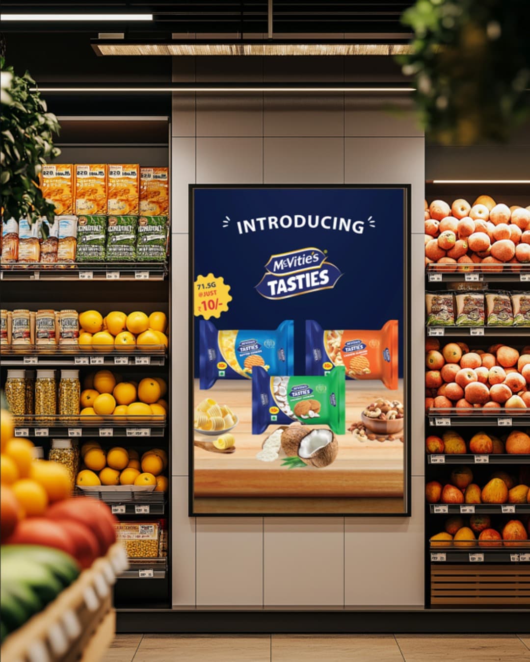 In-store poster for the Tasties launch